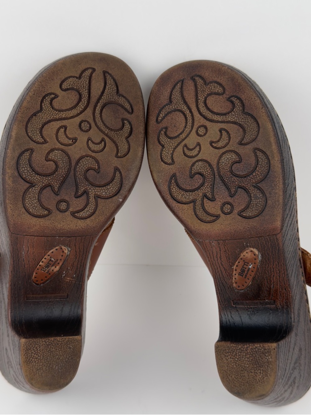 Born Salima Brown Leather Buckle Block Heel Sandals Womens 9 B92926 - Picture 8 of 12